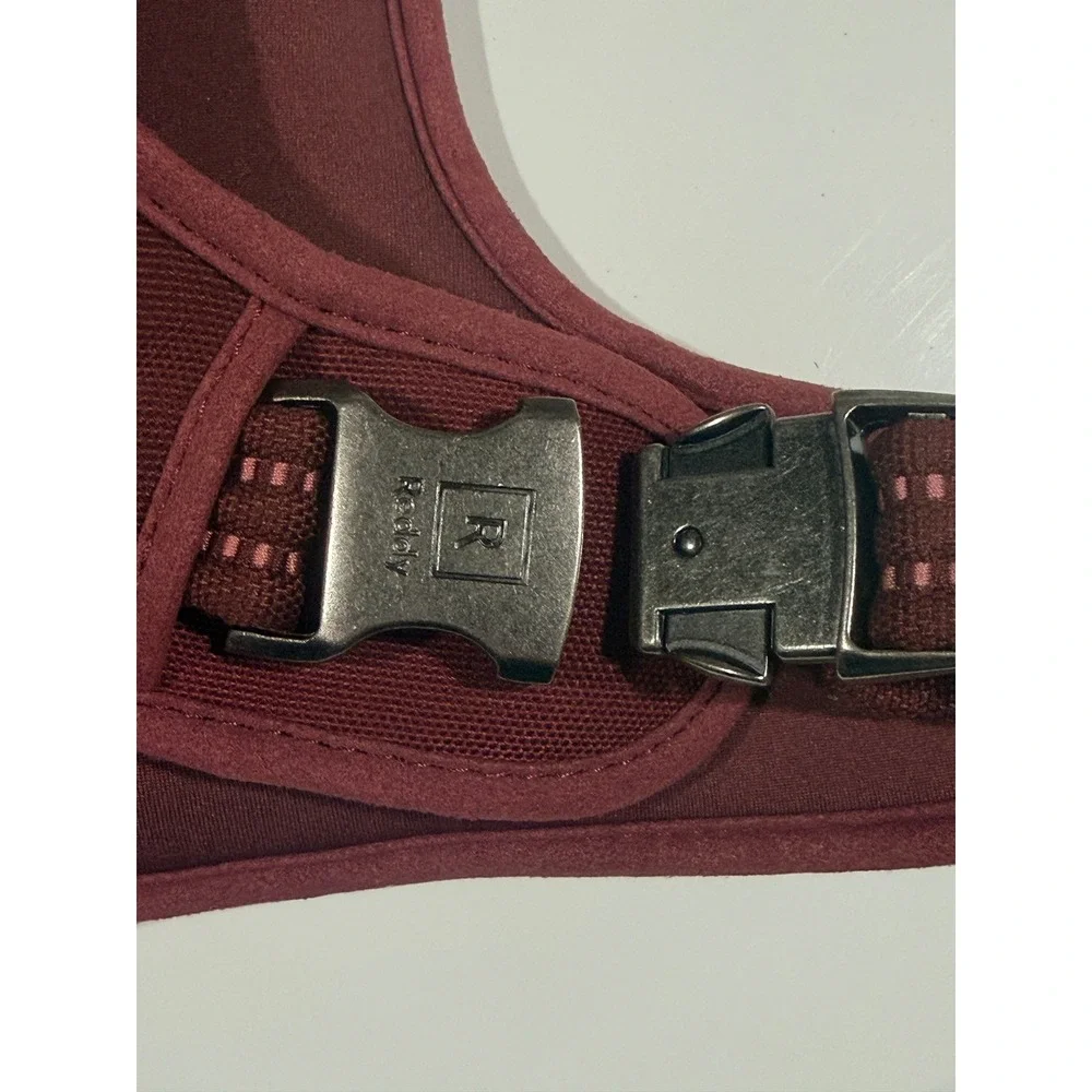 REDDY Dog Harness -Maroon Reflective Mesh Padded Canvas Handle - Medium NWOT